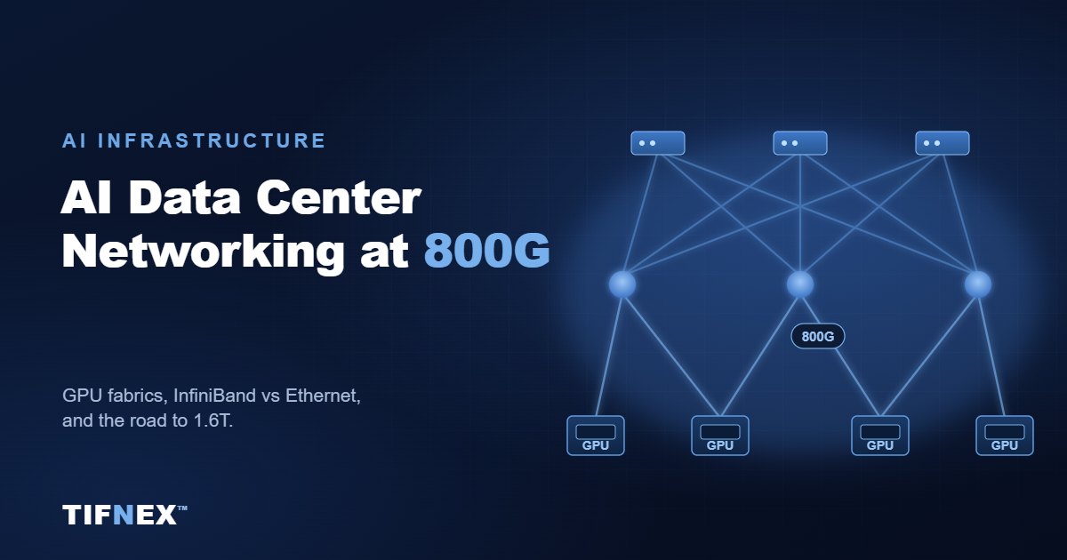AI data center spine-leaf GPU cluster network fabric at 800G, TIFNEX AI infrastructure